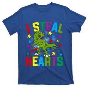 I Steal Hearts T Rex Dinosaur Autism Awareness Meaningful Gift T-Shirt