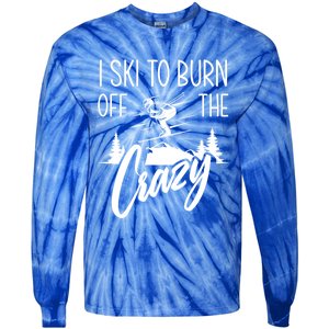 I Ski Hobby Skiing Athlete Winter Sports Ski Lover Gift Tie-Dye Long Sleeve Shirt