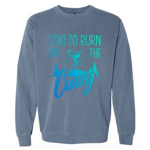 I Ski Hobby Skiing Athlete Winter Sports Ski Lover Gift Garment-Dyed Sweatshirt