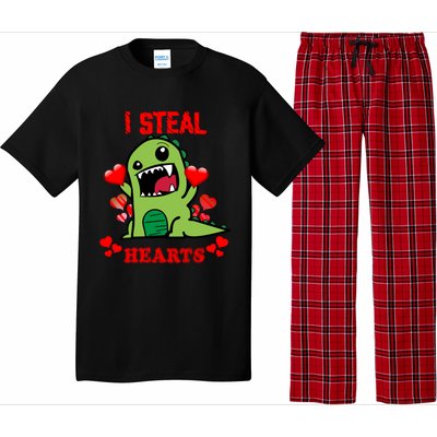 I Steal Hearts Cute Funny Valentine's Dinosaur T Rex Lover Gift Pajama Set