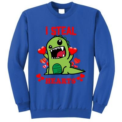 I Steal Hearts Cute Funny Valentine's Dinosaur T Rex Lover Gift Sweatshirt