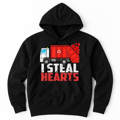 I Steal Hearts Garbage Truck Valentines Day Hoodie