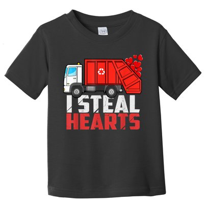 I Steal Hearts Garbage Truck Valentines Day Toddler T-Shirt