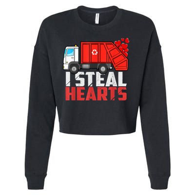 I Steal Hearts Garbage Truck Valentines Day Cropped Pullover Crew