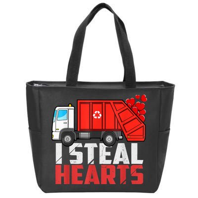 I Steal Hearts Garbage Truck Valentines Day Zip Tote Bag