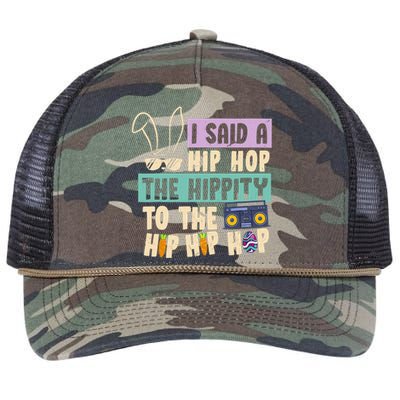 I Said Hip The Hippity To Hop Hip Hop Bunny Funny Easter Day Retro Rope Trucker Hat Cap