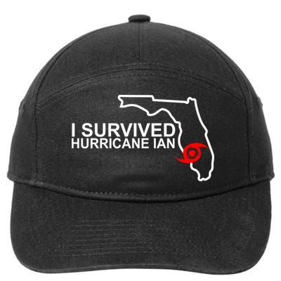 I Survived Hurricane Ian Florida Map 7-Panel Snapback Hat