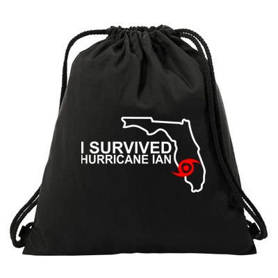 I Survived Hurricane Ian Florida Map Drawstring Bag