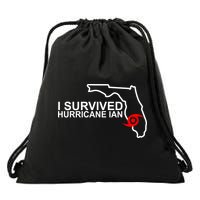 I Survived Hurricane Ian Florida Map Drawstring Bag