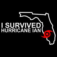 I Survived Hurricane Ian Florida Map Drawstring Bag