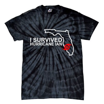 I Survived Hurricane Ian Florida Map Tie-Dye T-Shirt