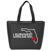 I Survived Hurricane Ian Florida Map Zip Tote Bag