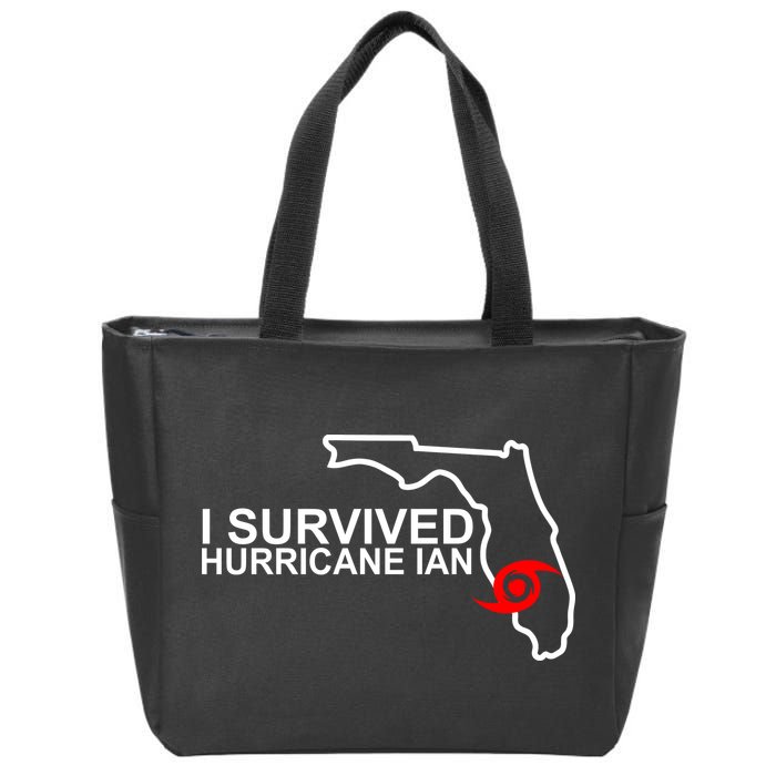 I Survived Hurricane Ian Florida Map Zip Tote Bag