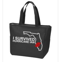 I Survived Hurricane Ian Florida Map Zip Tote Bag