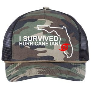 I Survived Hurricane Ian Florida Map Retro Rope Trucker Hat Cap