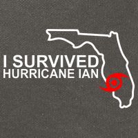 I Survived Hurricane Ian Florida Map Cotton Canvas Backpack