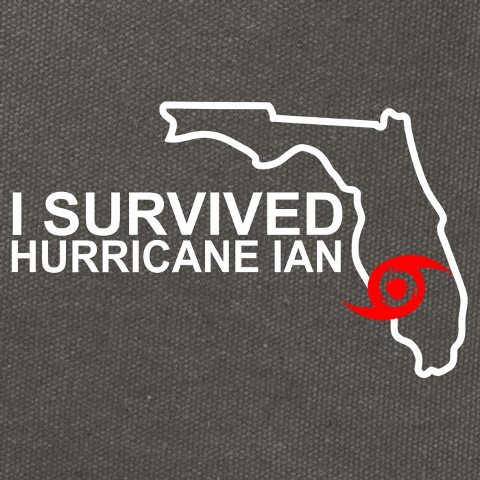 I Survived Hurricane Ian Florida Map Cotton Canvas Backpack