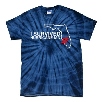 I Survived Hurricane Ian Florida Map Tie-Dye T-Shirt