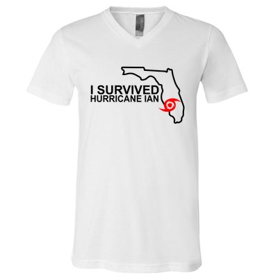 I Survived Hurricane Ian Florida Map V-Neck T-Shirt