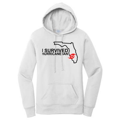 I Survived Hurricane Ian Florida Map Women's Pullover Hoodie