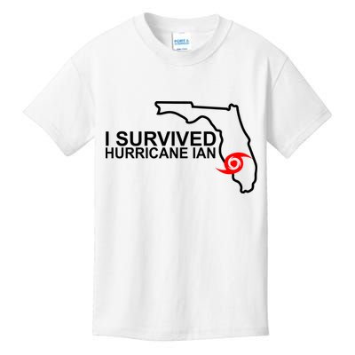 I Survived Hurricane Ian Florida Map Kids T-Shirt