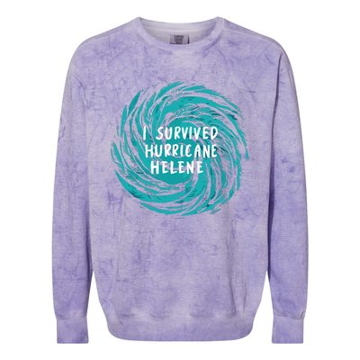 I Survived Hurricane Helene 2024 Florida Colorblast Crewneck Sweatshirt