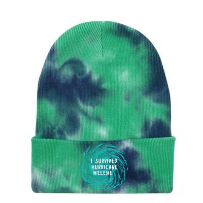 I Survived Hurricane Helene 2024 Florida Tie Dye 12in Knit Beanie