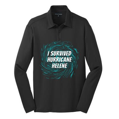 I Survived Hurricane Helene 2024 Florida Silk Touch Performance Long Sleeve Polo