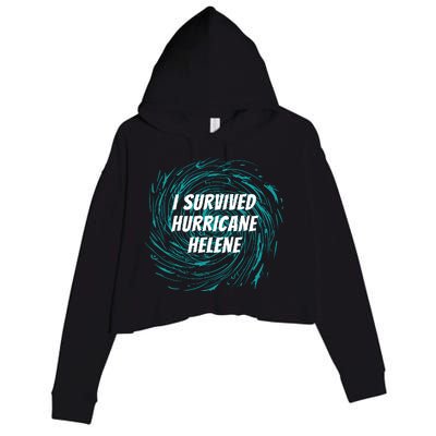 I Survived Hurricane Helene 2024 Florida Crop Fleece Hoodie