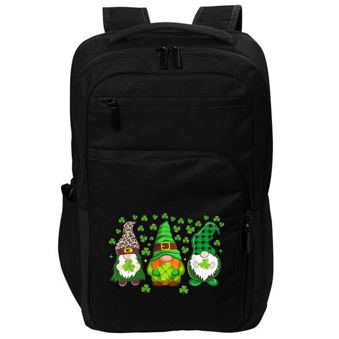 Irish Shamrock Happy St Patrick's Day Gnome Shamrock Impact Tech Backpack