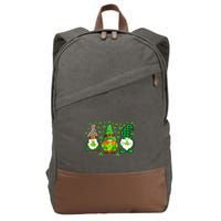Irish Shamrock Happy St Patrick's Day Gnome Shamrock Cotton Canvas Backpack