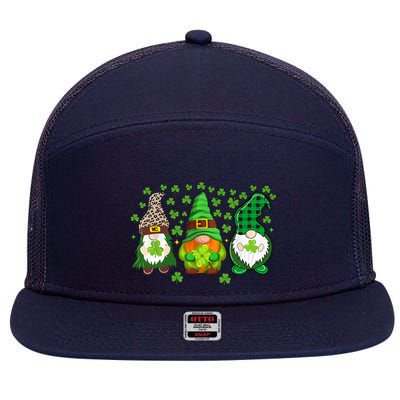 Irish Shamrock Happy St Patrick's Day Gnome Shamrock 7 Panel Mesh Trucker Snapback Hat