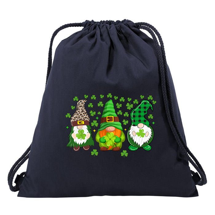 Irish Shamrock Happy St Patrick's Day Gnome Shamrock Drawstring Bag