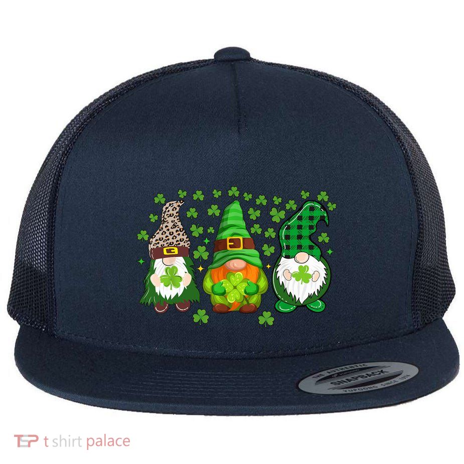 Irish Shamrock Happy St Patrick's Day Gnome Shamrock Flatbill Hat