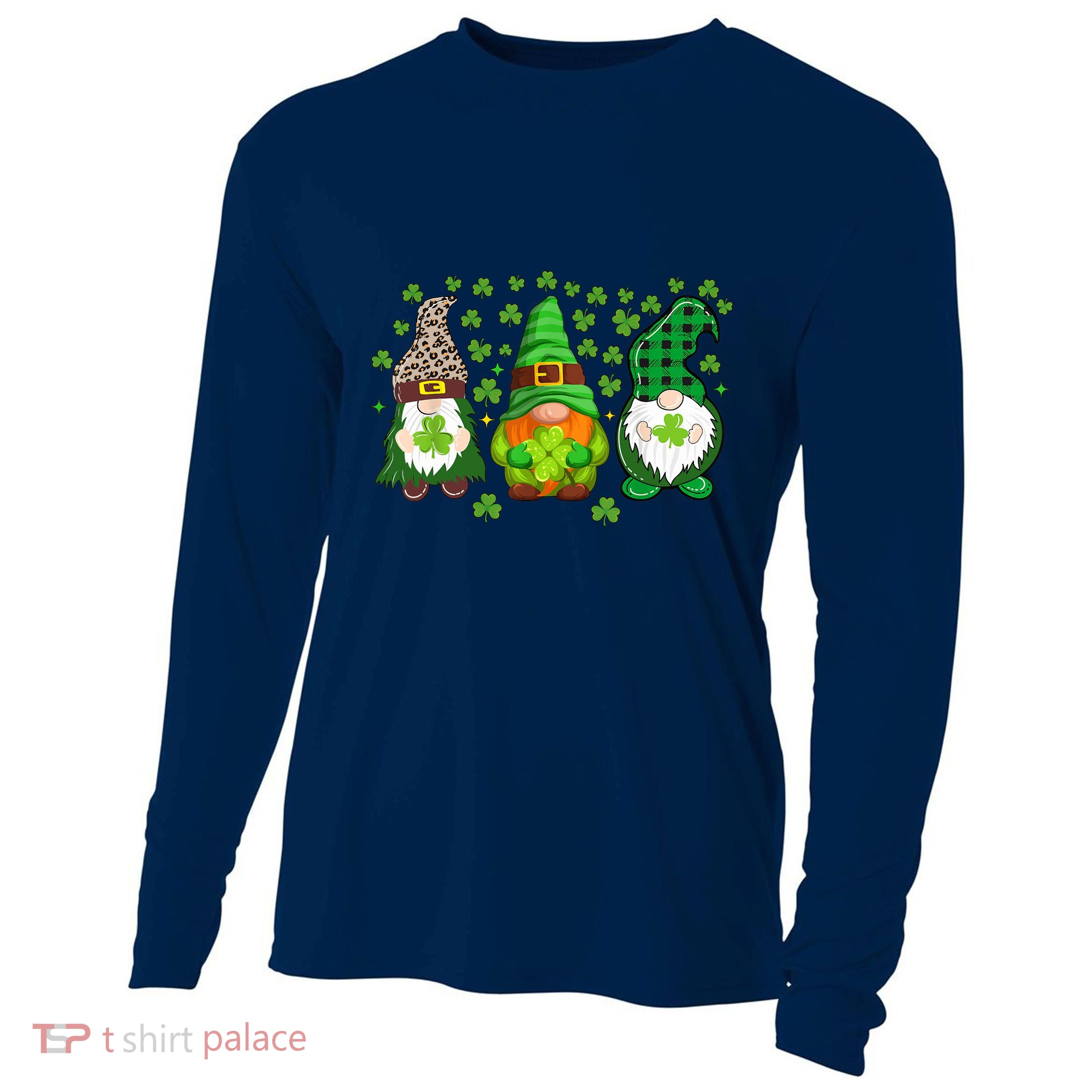 Irish Shamrock Happy St Patrick's Day Gnome Shamrock Cooling Performance Long Sleeve Crew