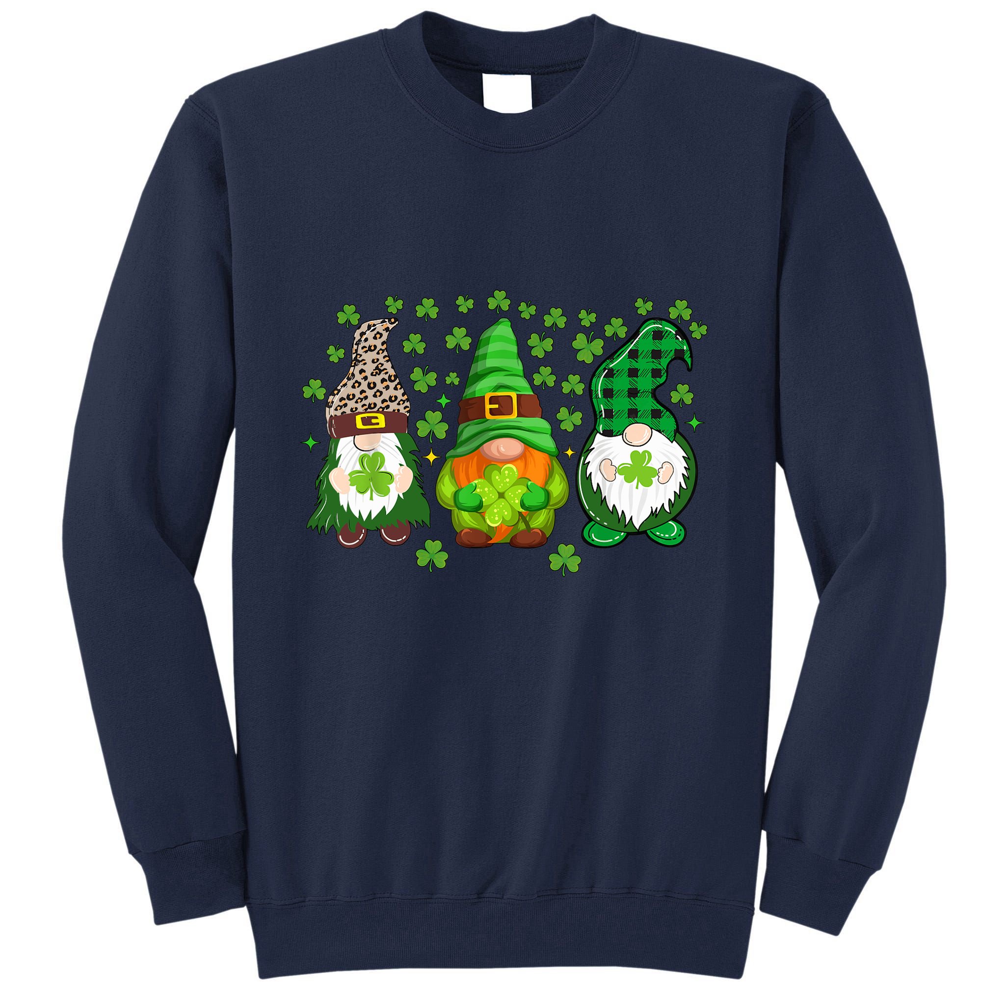 Irish Shamrock Happy St Patrick's Day Gnome Shamrock Tall Sweatshirt
