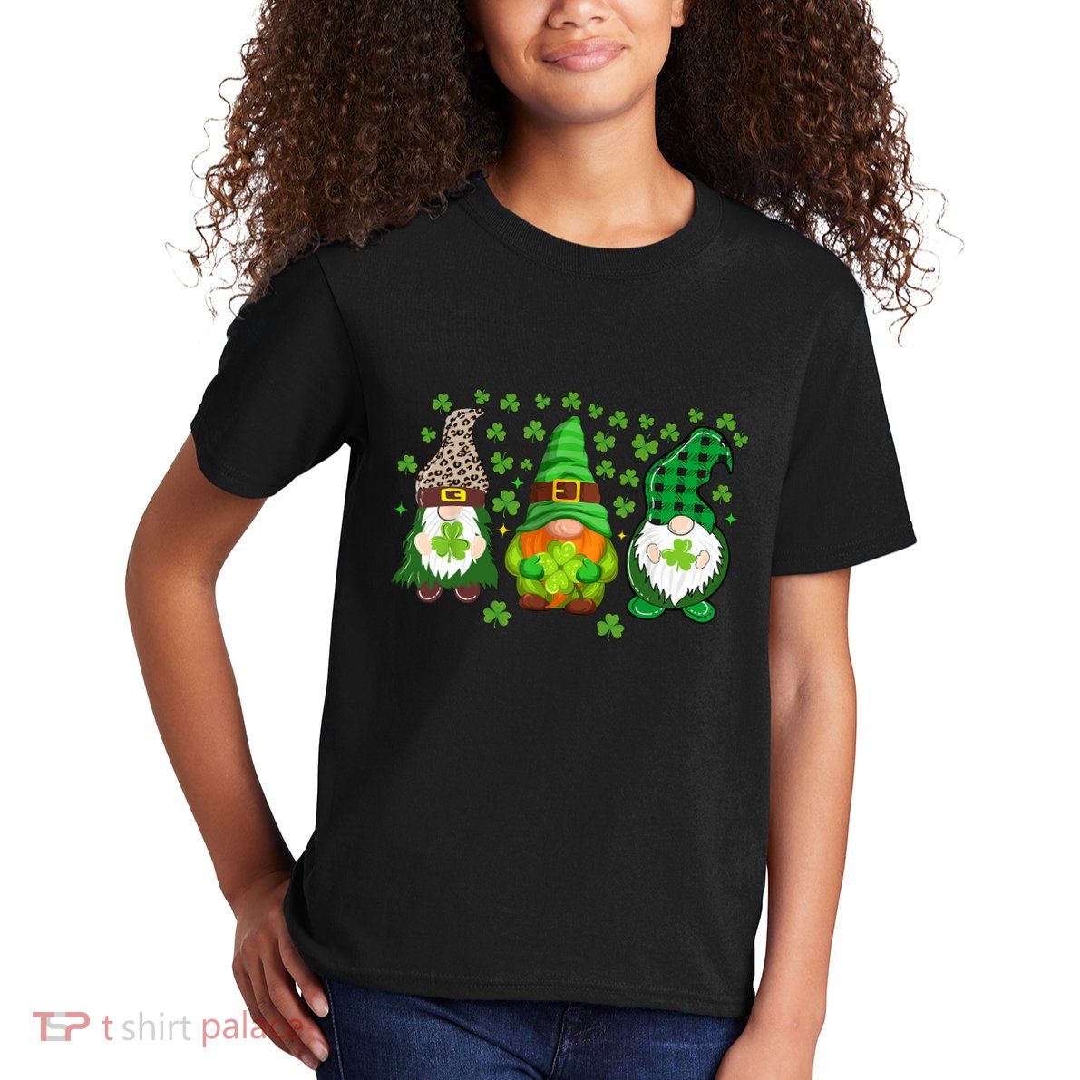 Irish Shamrock Happy St Patrick's Day Gnome Shamrock Kids T-Shirt