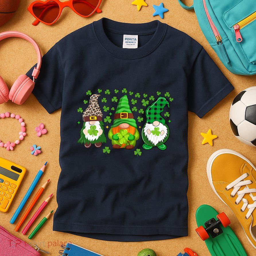 Irish Shamrock Happy St Patrick's Day Gnome Shamrock Kids T-Shirt