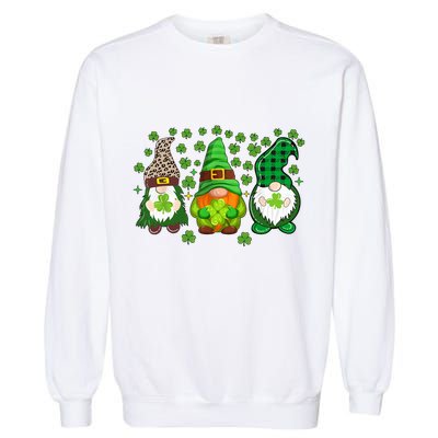 Irish Shamrock Happy St Patrick's Day Gnome Shamrock Garment-Dyed Sweatshirt