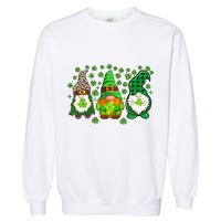 Irish Shamrock Happy St Patrick's Day Gnome Shamrock Garment-Dyed Sweatshirt