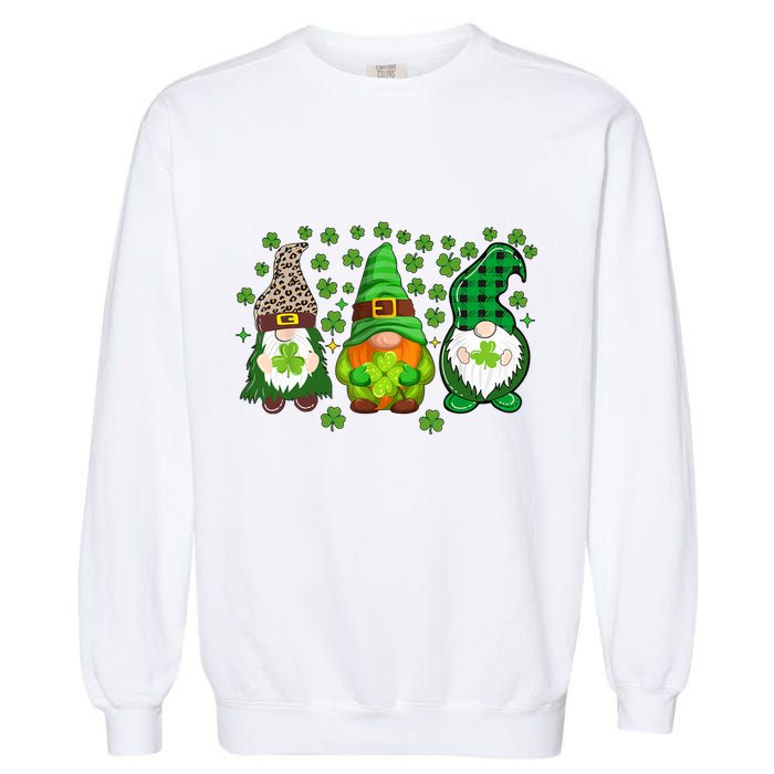 Irish Shamrock Happy St Patrick's Day Gnome Shamrock Garment-Dyed Sweatshirt