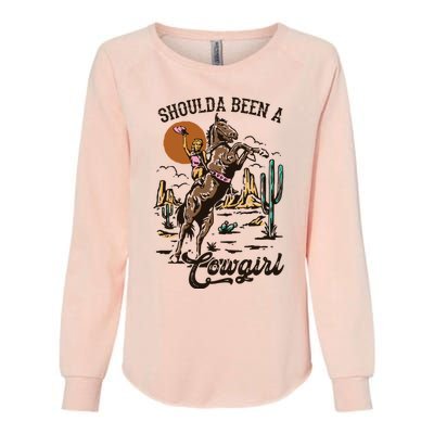 I Should Have Been A Cowboy Cowgirl Player Bull Riding Womens California Wash Sweatshirt