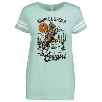 I Should Have Been A Cowboy Cowgirl Player Bull Riding Enza Ladies Jersey Football T-Shirt