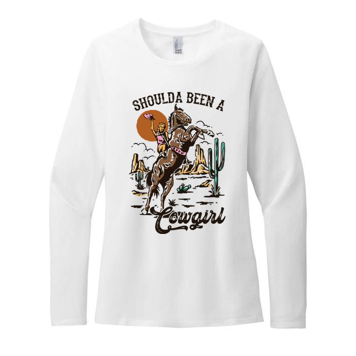 I Should Have Been A Cowboy Cowgirl Player Bull Riding Womens CVC Long Sleeve Shirt