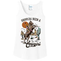 I Should Have Been A Cowboy Cowgirl Player Bull Riding Ladies Essential Tank