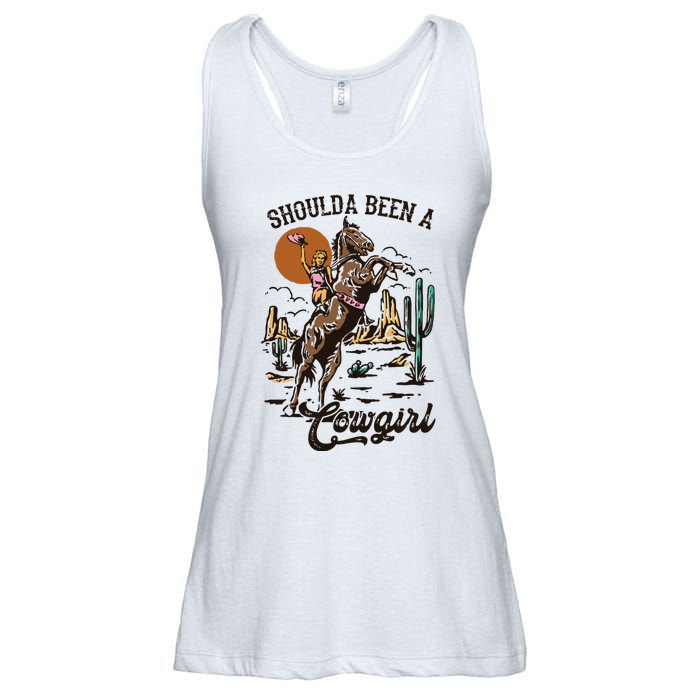 I Should Have Been A Cowboy Cowgirl Player Bull Riding Ladies Essential Flowy Tank