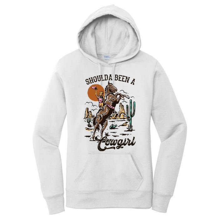 I Should Have Been A Cowboy Cowgirl Player Bull Riding Women's Pullover Hoodie