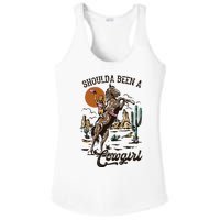 I Should Have Been A Cowboy Cowgirl Player Bull Riding Ladies PosiCharge Competitor Racerback Tank