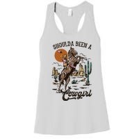 I Should Have Been A Cowboy Cowgirl Player Bull Riding Women's Racerback Tank