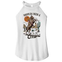 I Should Have Been A Cowboy Cowgirl Player Bull Riding Women's Perfect Tri Rocker Tank